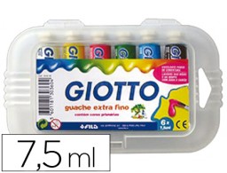 6 tubos 7,5ml. témpera escolar Giotto colores surtidos